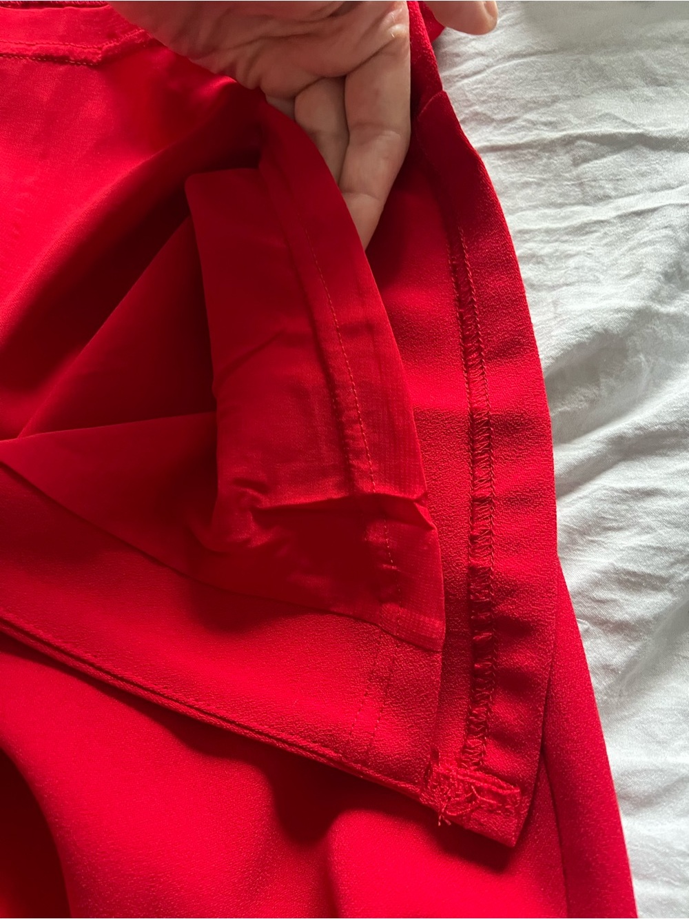 Red One-Shoulder Ruffle Midi Cocktail Dress - Picture 4 of 6